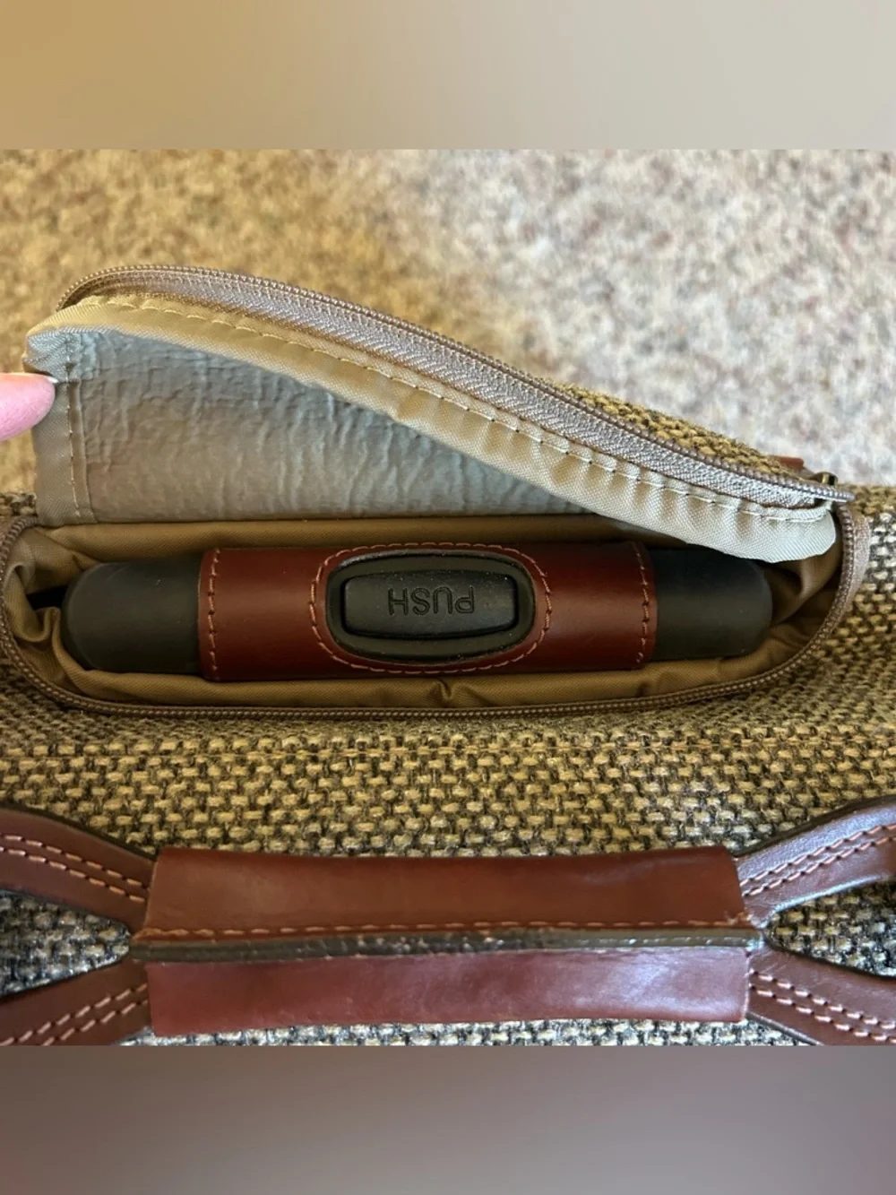 Vintage Hartmann Tweed Roller Rolling Garment Luggage Bag -Locks Strap Paperwork